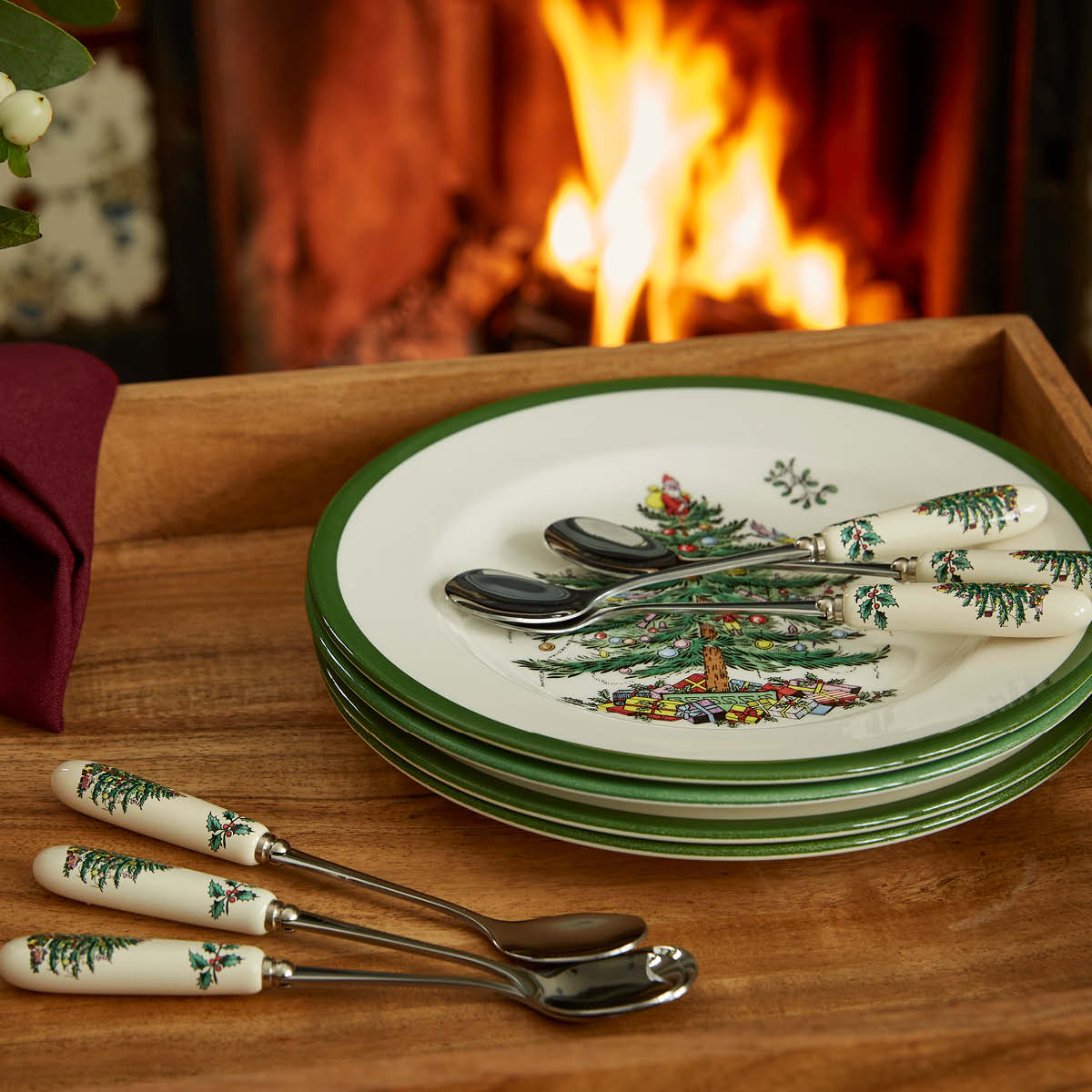 Christmas Tree Set of 6 Tea Spoons image number null